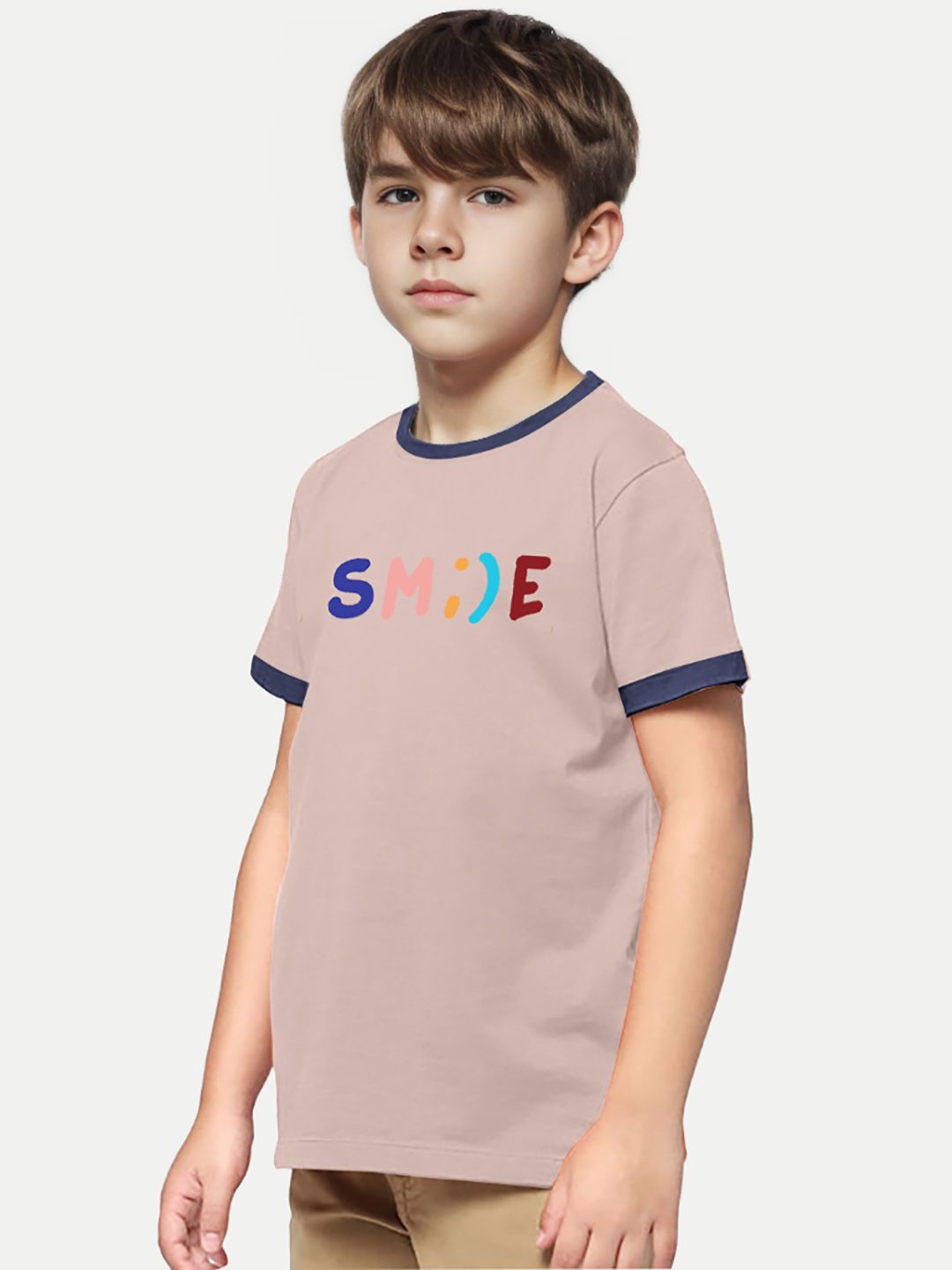     			Radprix Beige Cotton Boy's T-Shirt ( Pack of 1 )