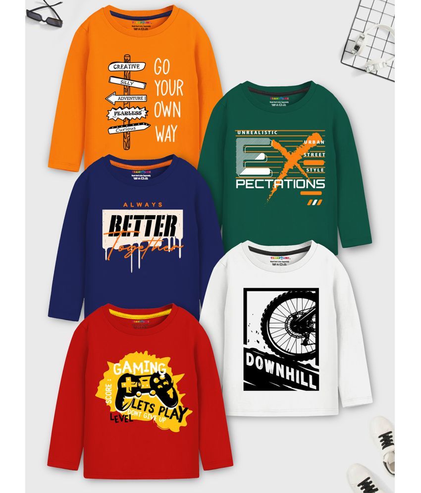     			Trampoline Pack of 5 Boys Cotton Blend T-Shirt ( Multicolor 4 )