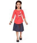 Aarika Pack of 1 Girls Cotton Top With Skirt ( Red )