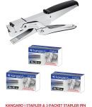 Kangaro Desk Essentials HP-10 All Metal Stapler | No.10 Stainless Steel Staple Pins (3000 pcs) | Quick Loading Mechanism | Sturdy & Durable for Long Time Use | Color - Black | Combo Pack