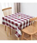 Oasis Hometex Checks Cotton 2 Seater Square Table Cover ( 102 x 102 ) cm Pack of 1 Multicolor