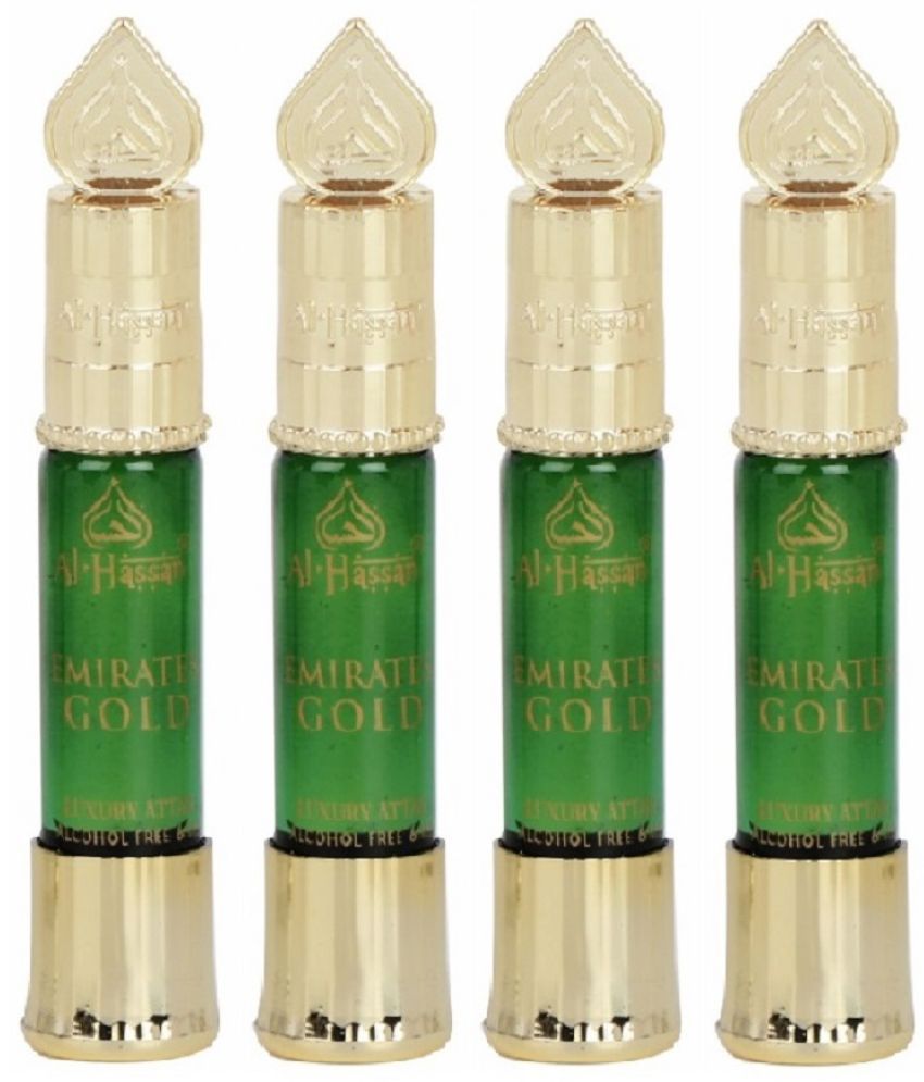     			Al - Hassan Emirates Gold Attar For Men & Women - Pack of 4 (6ml Each) Alcohol Free Attar