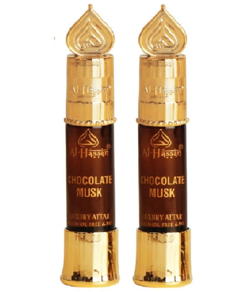     			Al - Hassan Chocolate Musk Attar For Men & Women - Pack of 2 (6ml Each) Alcohol Free Attar