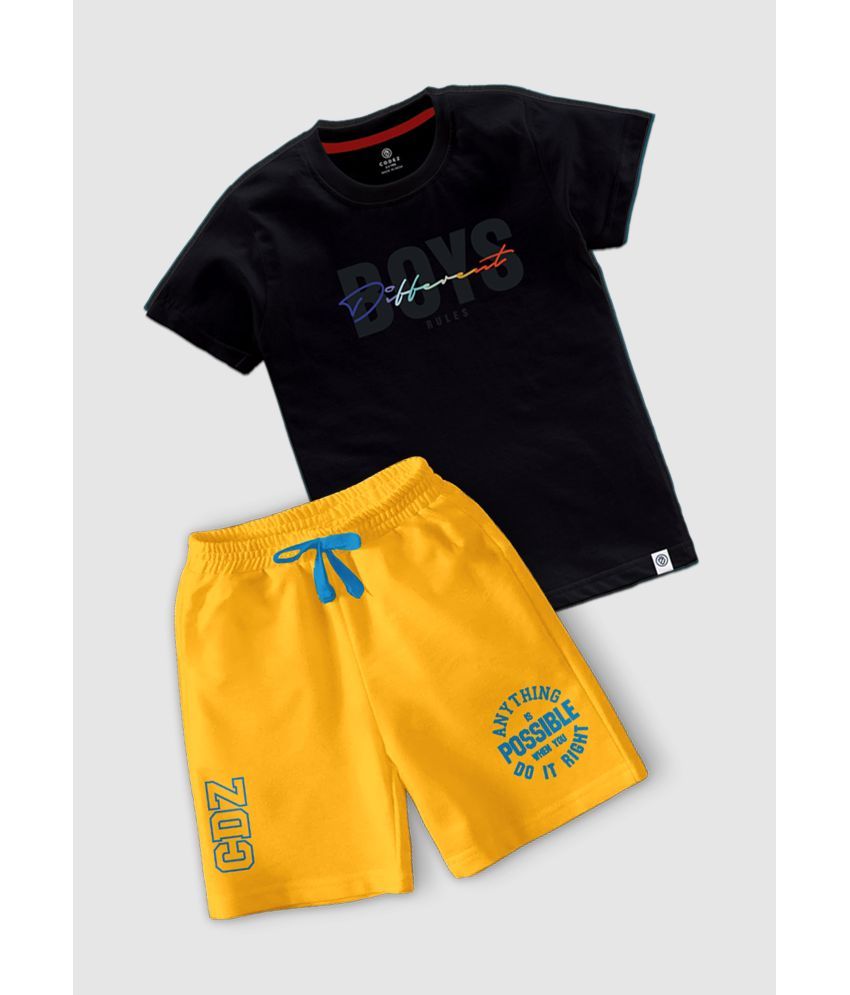     			CODEZ Pack of 1 Boys Cotton Blend T-Shirt & Shorts ( Multicolor )