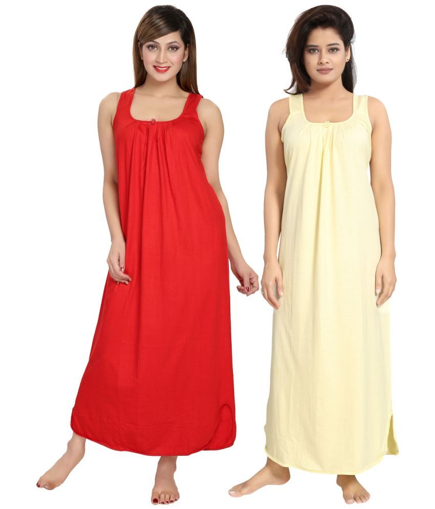     			Cinco Multicolor Cotton Blend Women's Nightwear Nighty & Night Gowns ( Pack of 2 )