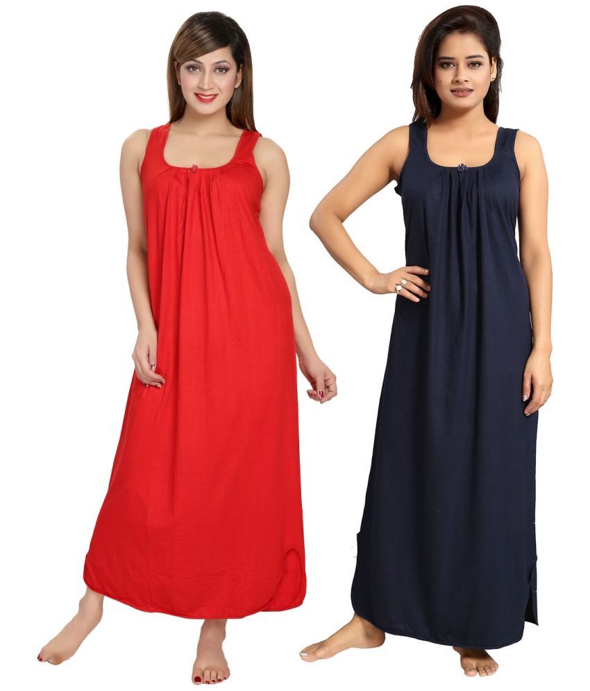     			Cinco Multicolor Cotton Blend Women's Nightwear Nighty & Night Gowns ( Pack of 2 )