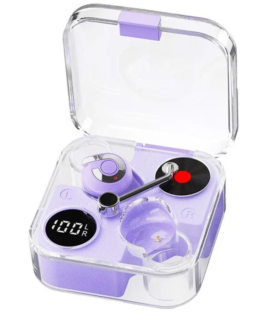     			DIGIMATE Pulse Pods 2.0 Extra Bass Pro Transparent Noise Reduction True Wireless Earbuds with Charging Case Bluetooth Version 5.1 (Purple)