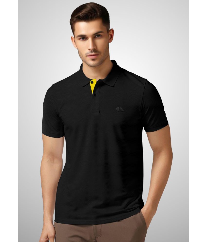     			FTX Polyester Regular Fit Solid Half Sleeves Men's Polo T Shirt - Black ( Pack of 1 )