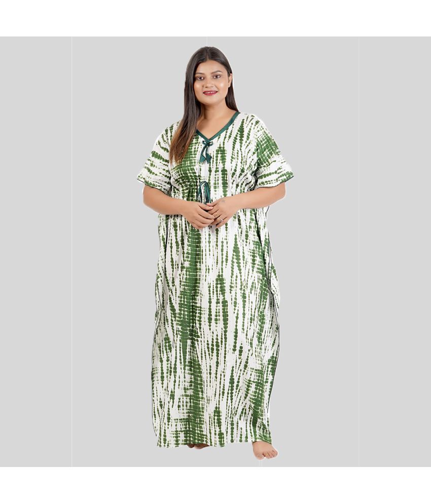     			Gutthi Green Cotton Women's Nightwear Nighty & Night Gowns ( Pack of 1 )