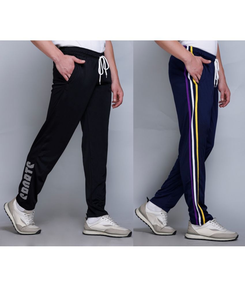     			HVBK Multicolor Polyester Men's Trackpants ( Pack of 2 )