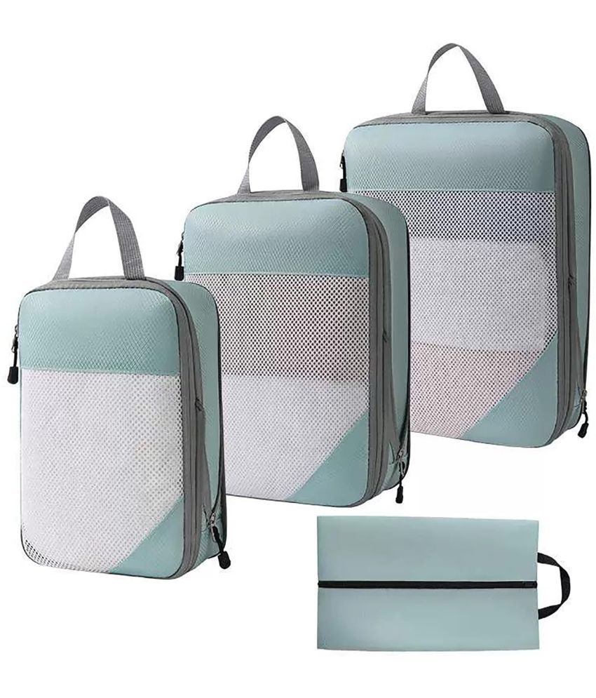     			House Of Quirk Blue Travel Kit Bag ( 4 Pcs )