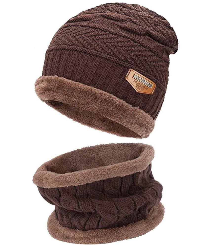     			ICONIC ME Brown Woollen Men's Cap ( Pack of 1 )