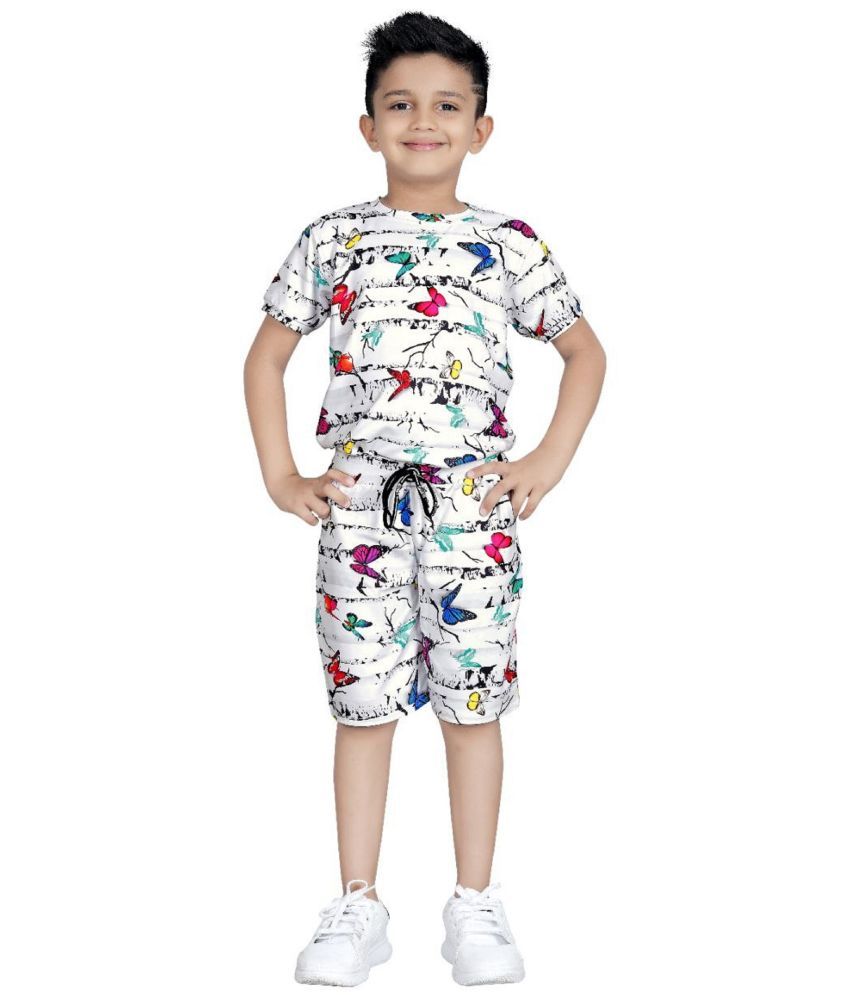     			JILYON Fashion Multicolor Cotton Blend Boys T-Shirt & Shorts ( Pack of 1 )