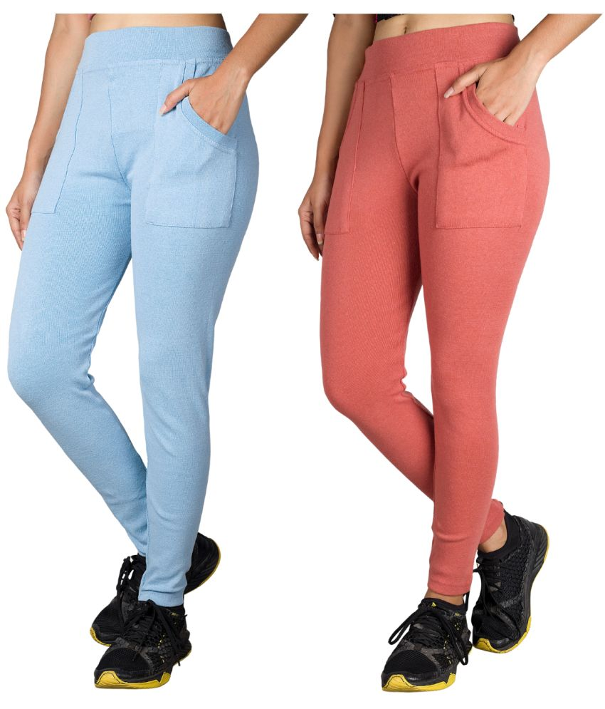     			KARARO JEGGINGS - Cotton Blend Skinny Fit Light Blue Women's Jeggings ( Pack of 2 )