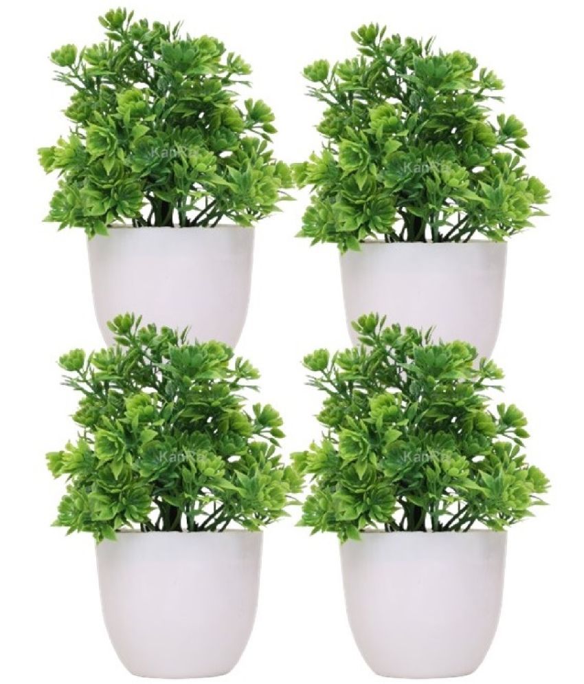     			KanRaj - Green Wild Artificial Flowers With Pot ( Pack of 4 )