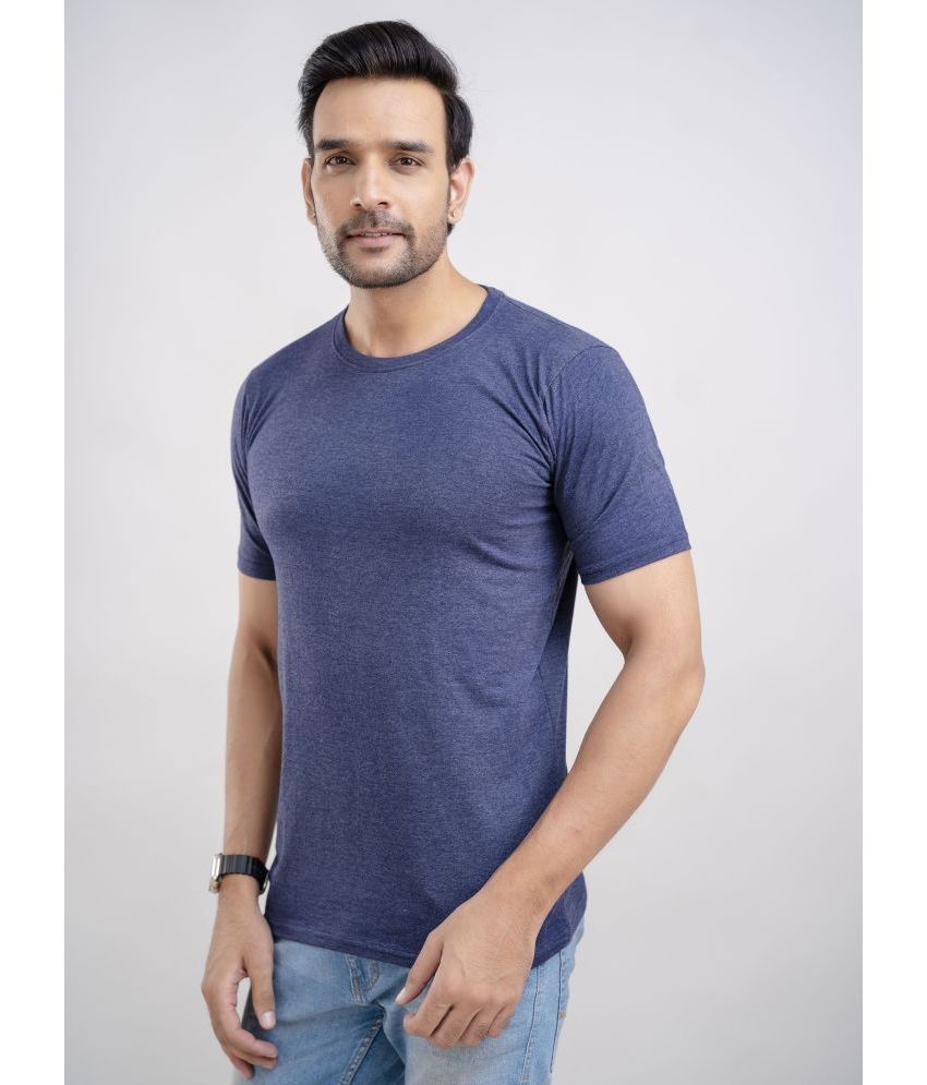     			Kapadia Cotton Regular Fit Solid Half Sleeves Men's T-Shirt - Blue ( Pack of 1 )