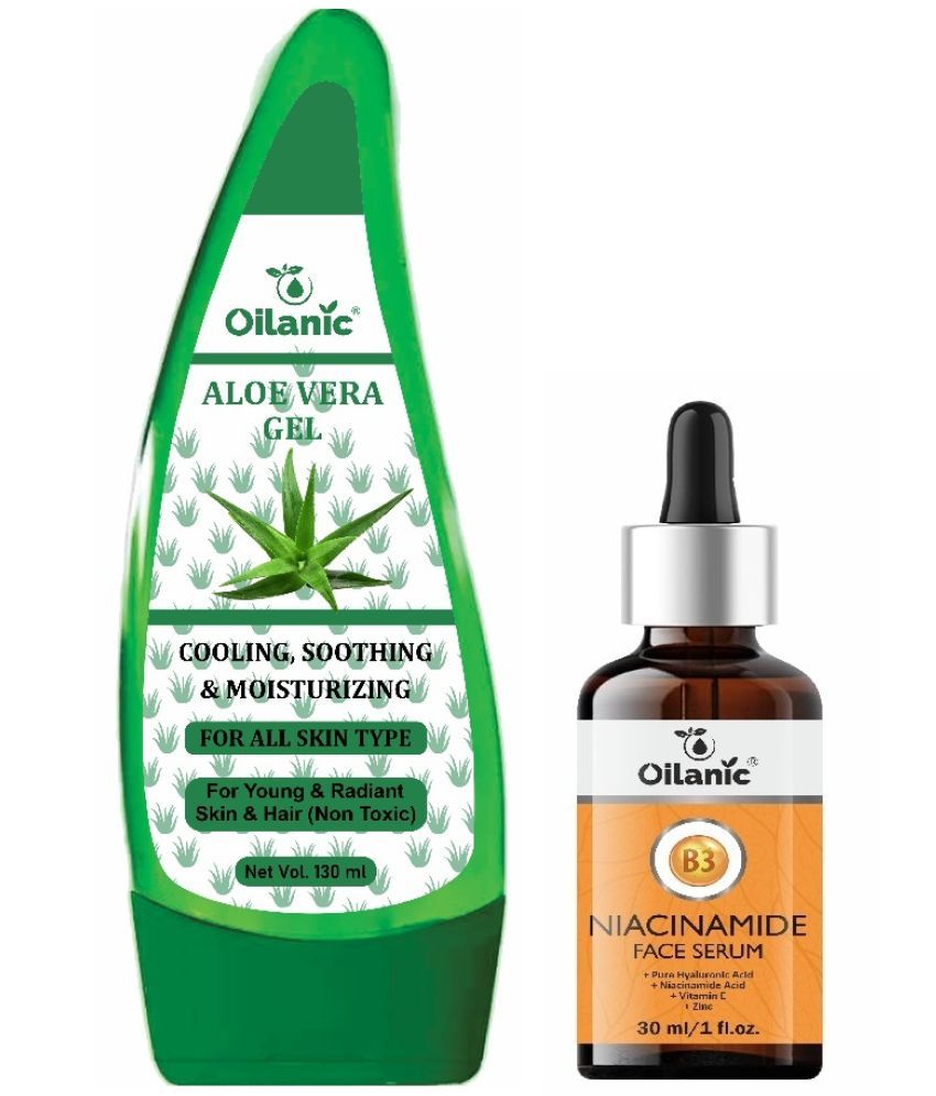     			Multipurpose Aloe vera Gel 130ml & Niacinamide Face Serum for Acne Marks 30ml Combo of 2 Items