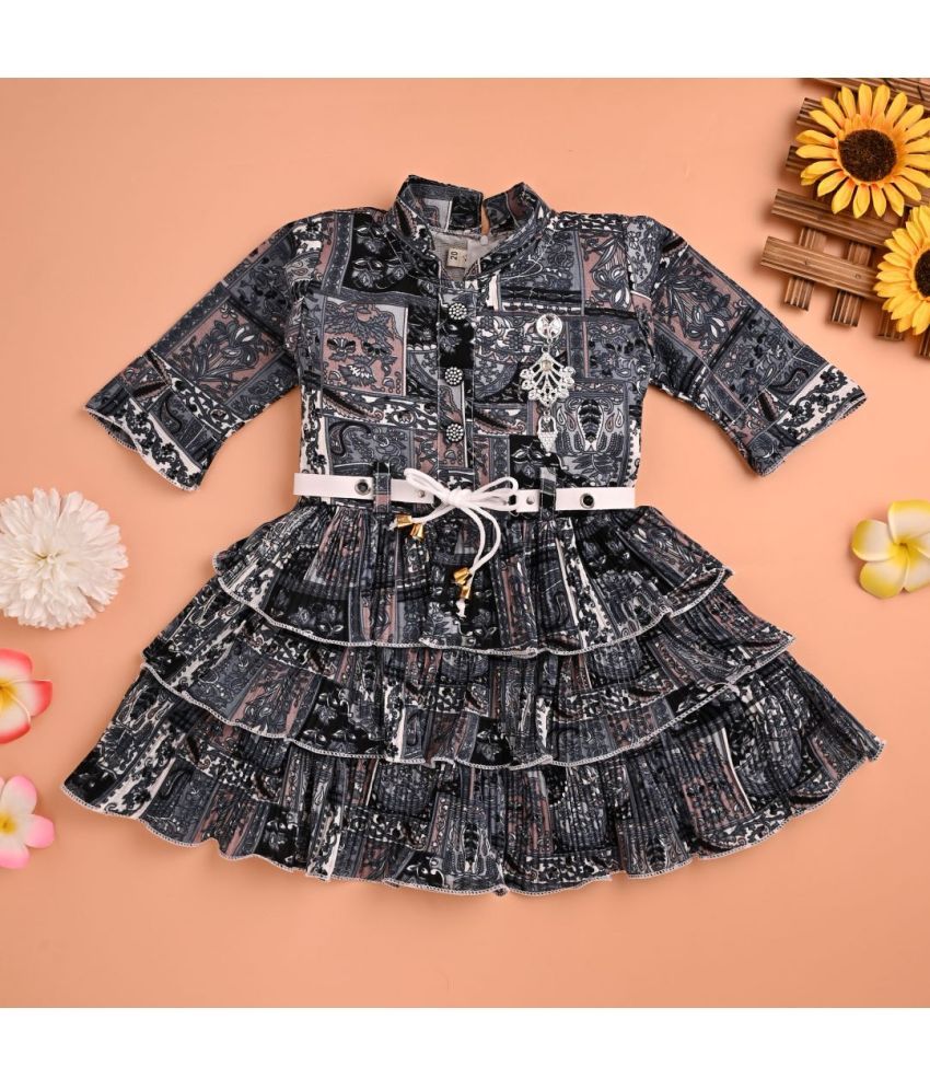     			New Collection Black Rayon Girls Frock ( Pack of 1 )