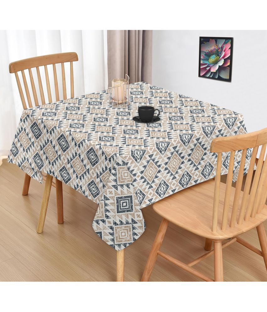     			Oasis Hometex Printed Cotton 2 Seater Square Table Cover ( 102 x 102 ) cm Pack of 1 Beige