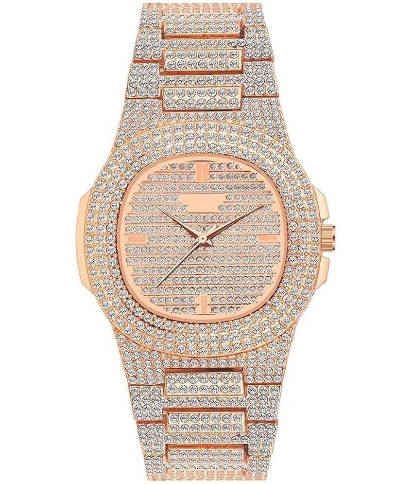     			Om Collection Rose Gold Metal Analog Womens Watch