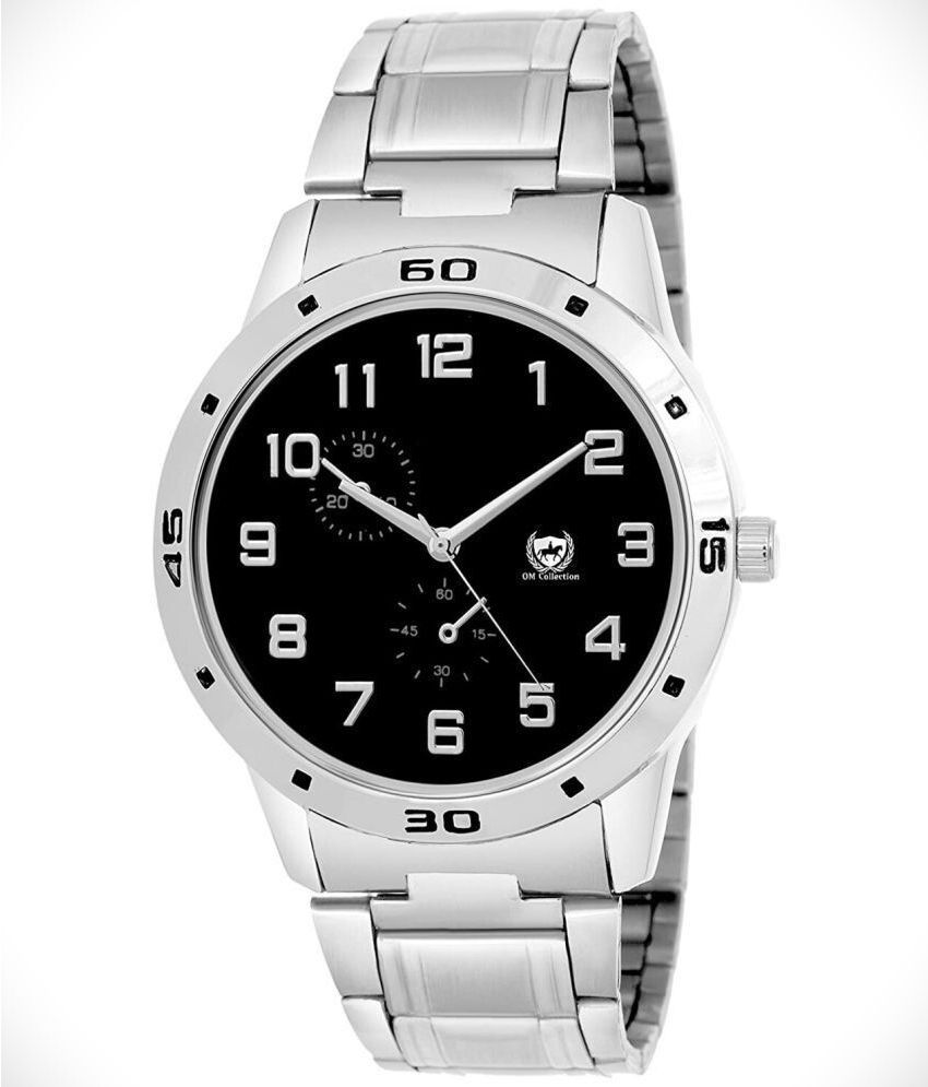     			Om Collection Silver Stainless Steel Analog Men's Watch