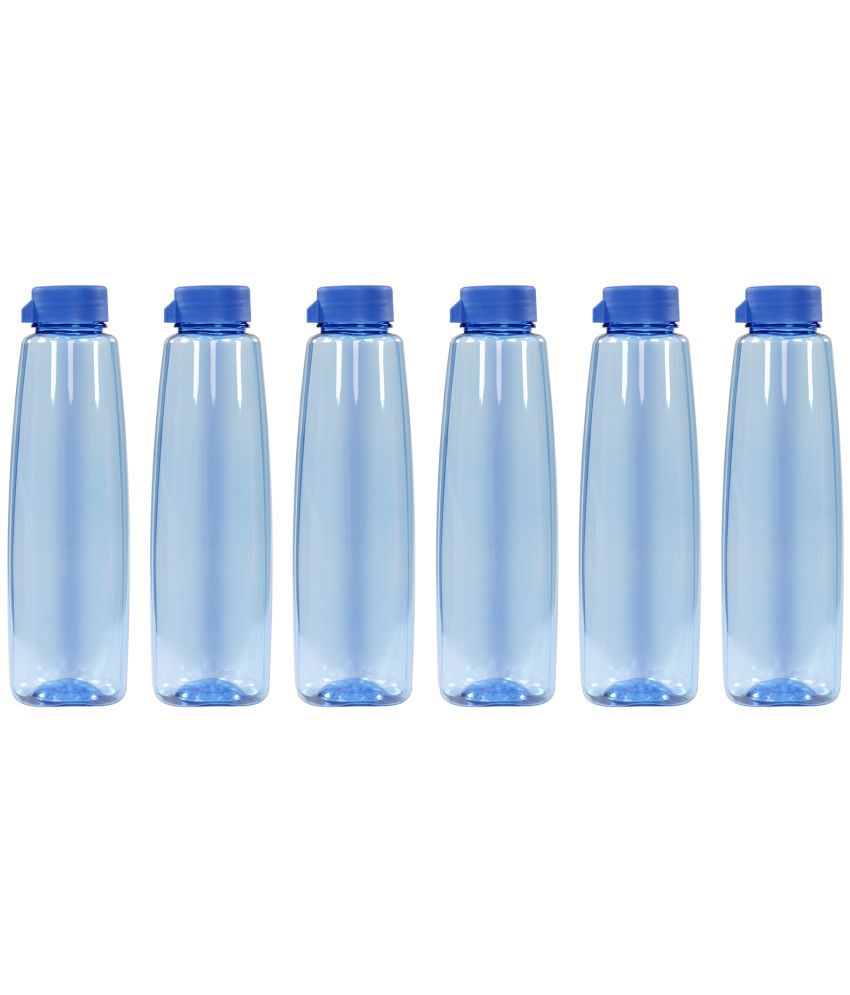     			PearlPet Kohinoor-1000ML-BLUE-6PCS Blue Plastic Water Bottle 1000 mL ( Set of 6 )