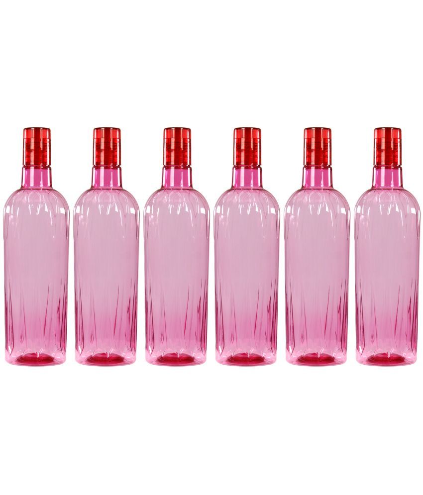     			PearlPet Onyx-1000ML-Pink-6PCS Pink Plastic Water Bottle 1000 mL ( Set of 6 )