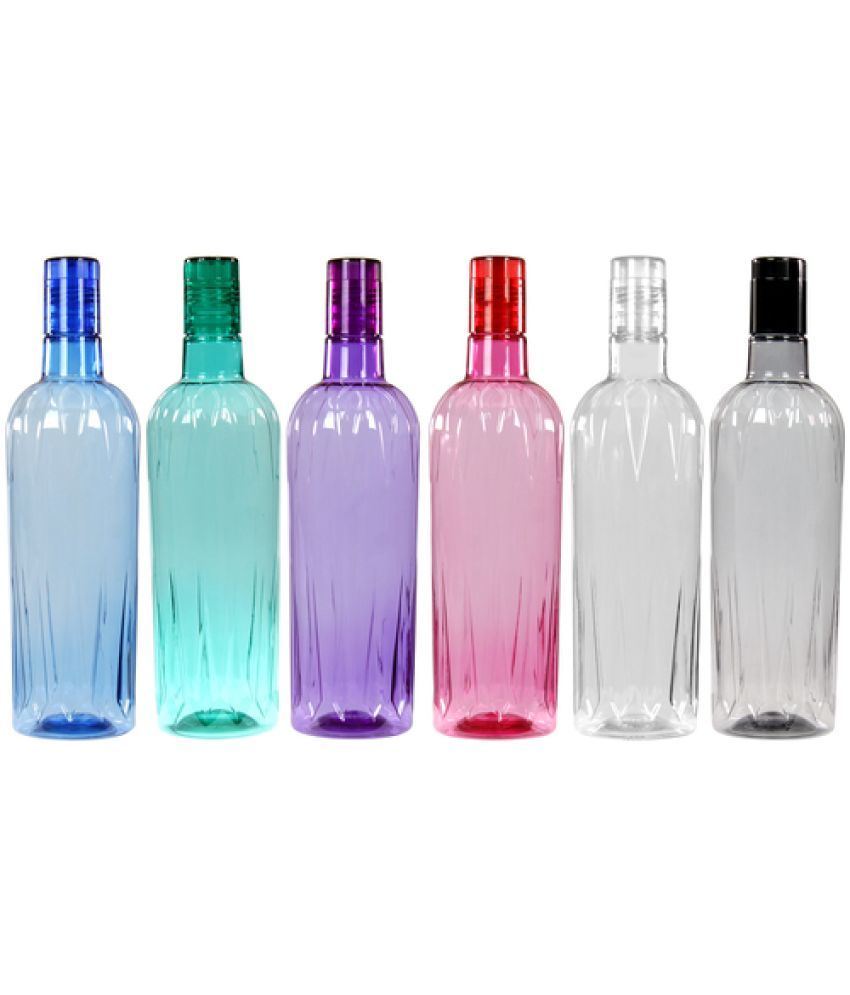     			PearlPet Onyx-Assorted-1000ml-6pcs Multicolour Plastic Water Bottle 1000 mL ( Set of 6 )