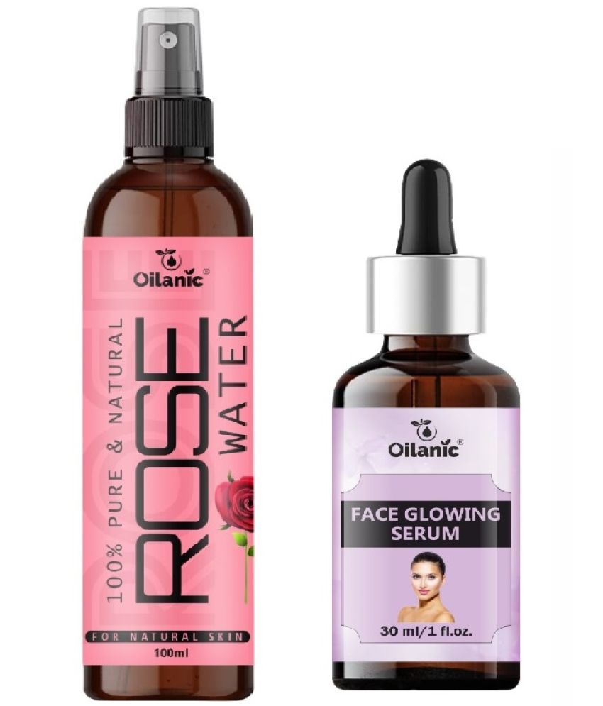     			Rose Water for Refreshing, Hydrating Skin 100ml & Face Glowing Serum for Illuminated Skin 30ml Combo of 2 Items