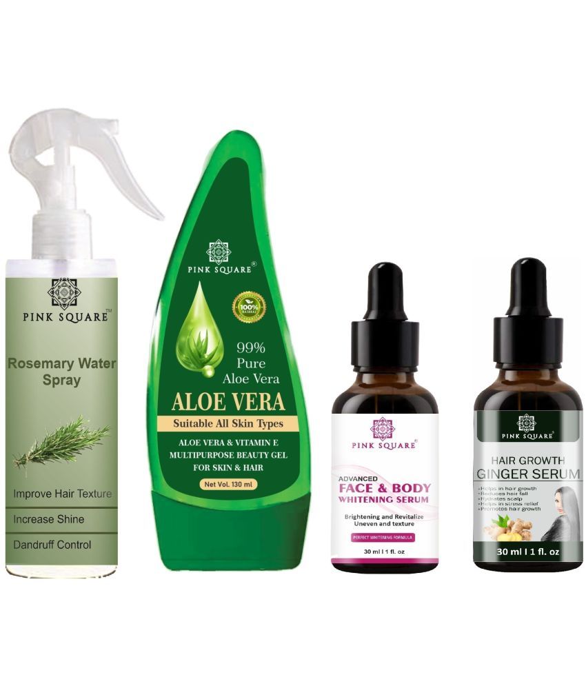     			Rosemary Water Hair Spray 100ml, Multipurpose Aloe vera Gel 130ml, Face-Body Serum 30ml & Hair Growth Serum 30ml Combo of 4