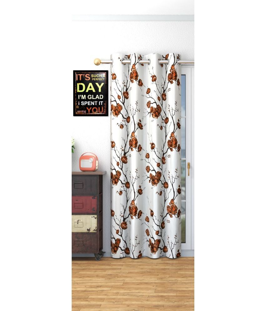     			SWIZIER Floral Room Darkening Eyelet Curtain 5 ft ( Pack of 1 ) - Brown