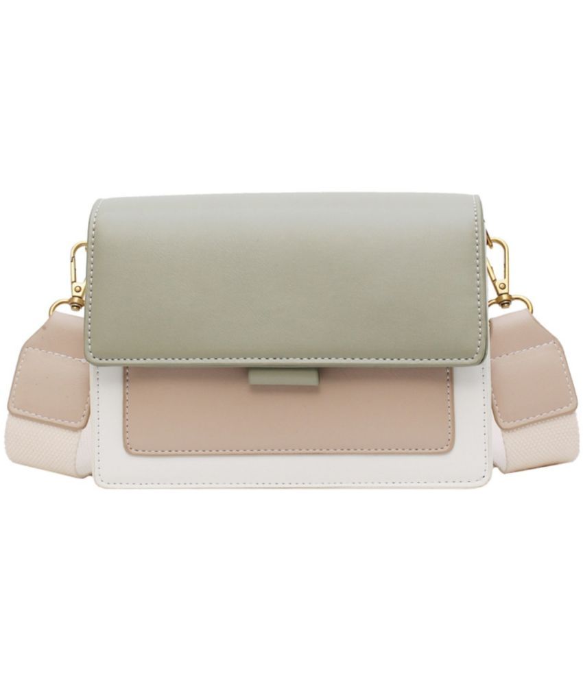     			Santorini Green PU Sling Bag