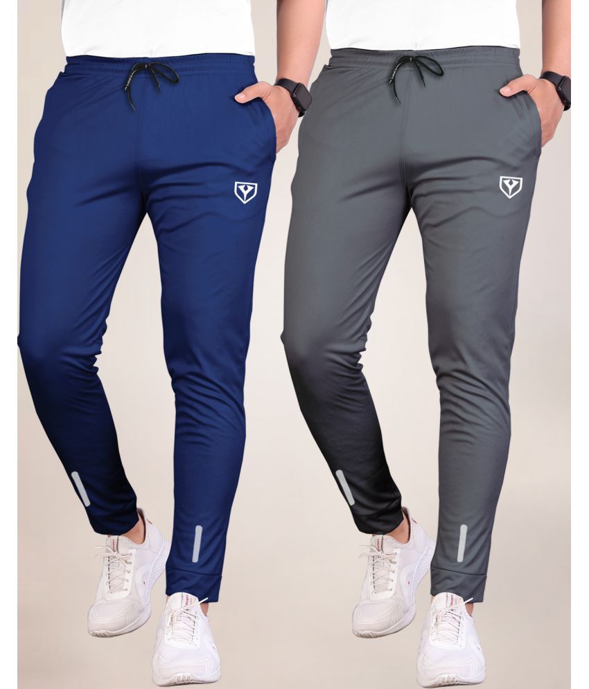     			Septem Blue Polyester Men's Sports Joggers ( Pack of 2 )