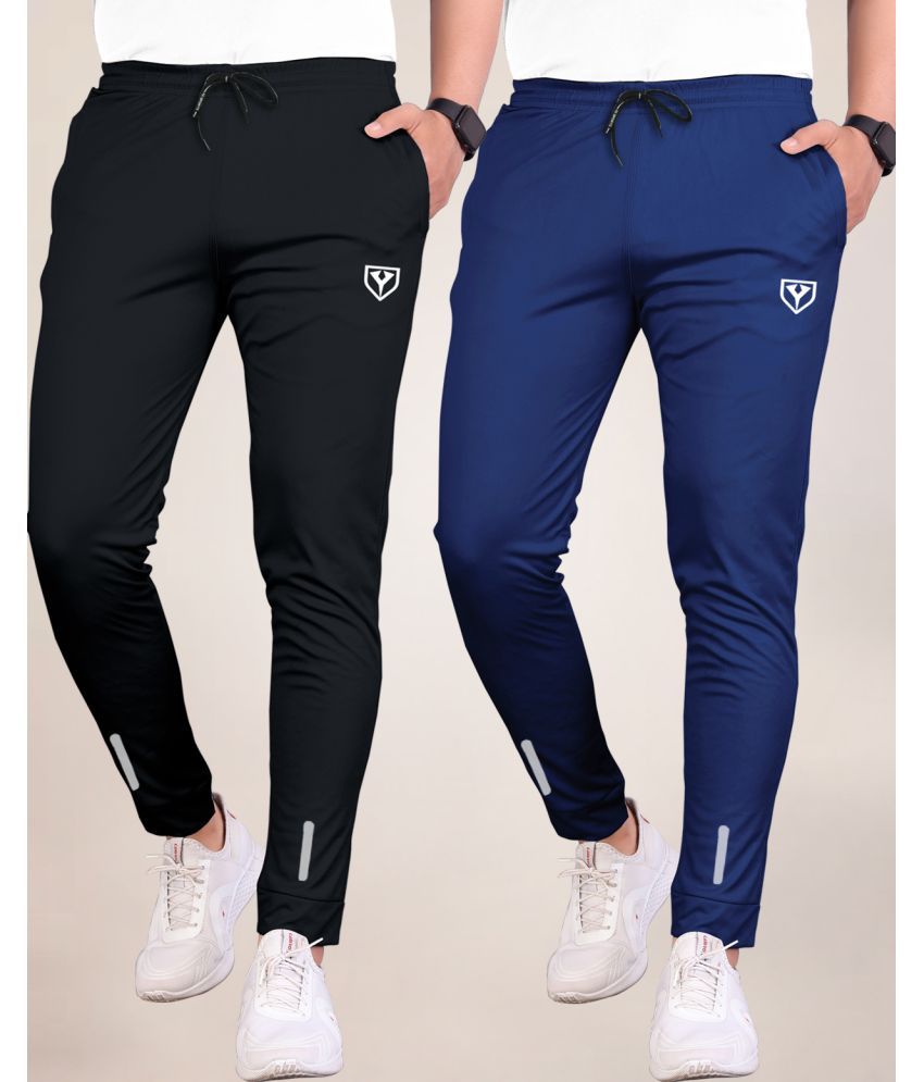     			Septem Navy Blue Polyester Men's Joggers ( Pack of 2 )