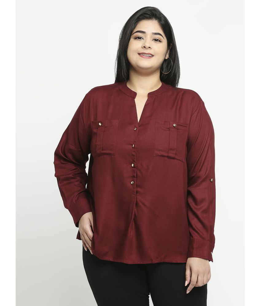     			Style Quotient by NOI Maroon Rayon Women's Shirt Style Top ( Pack of 1 )