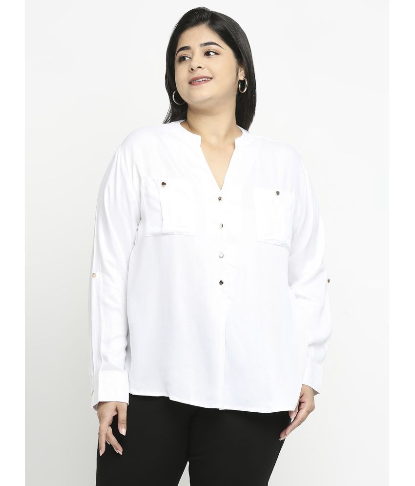     			Style Quotient by NOI White Rayon Women's Shirt Style Top ( Pack of 1 )