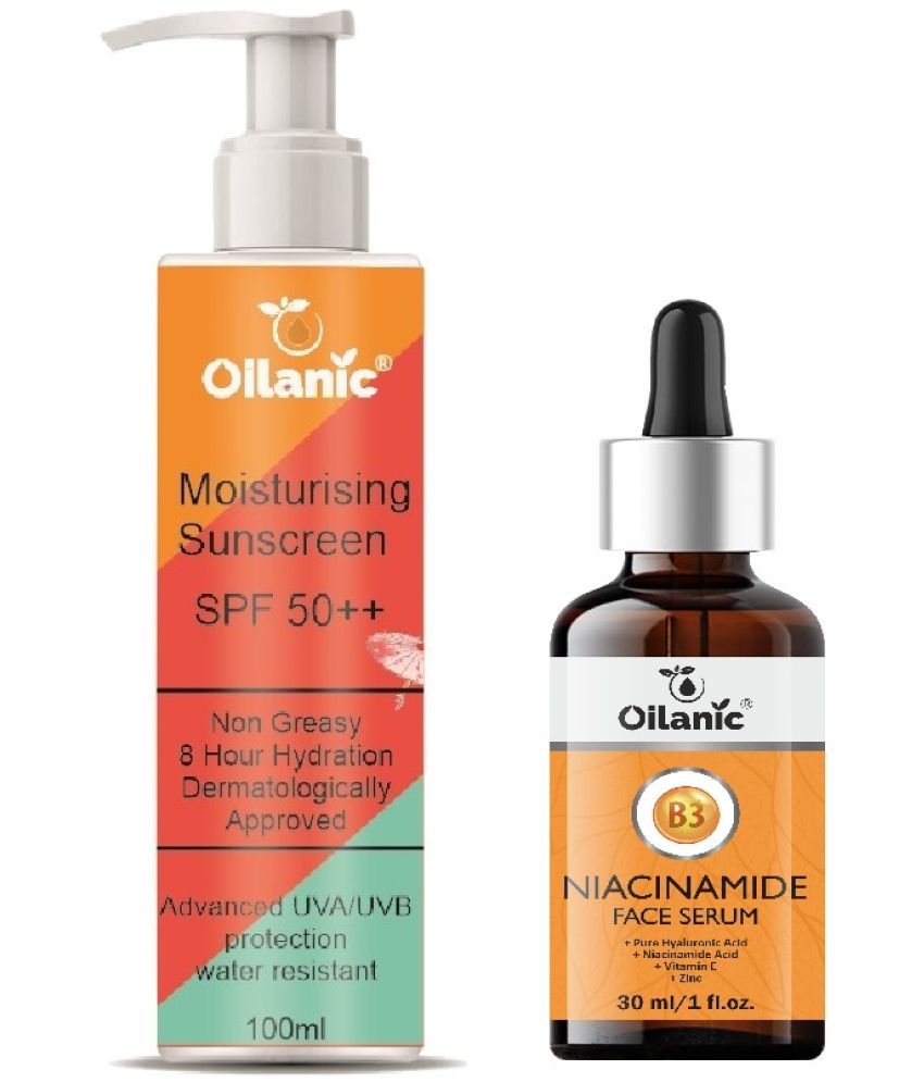     			Sunscreen With SPF 50++ Protects from UVA/UVB 100ml & Niacinamide Face Serum for Acne Marks 30ml Combo of 2 Items