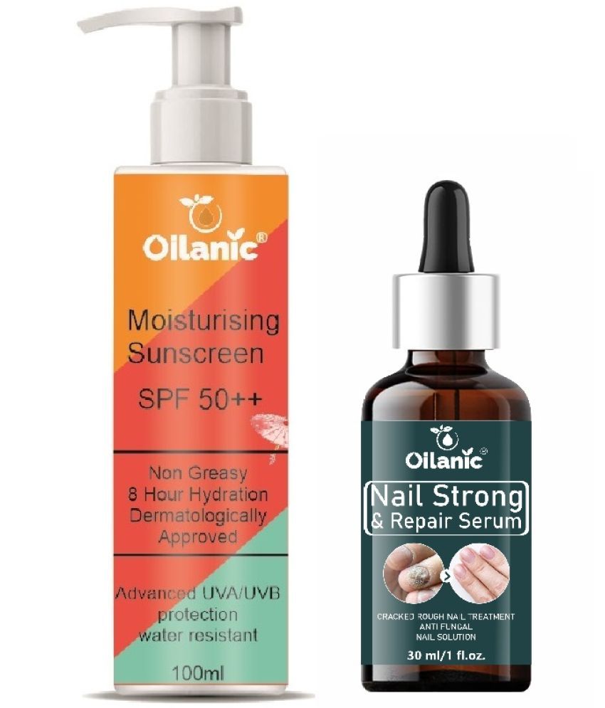     			Sunscreen With SPF 50++ Protects from UVA/UVB 100ml & Nail Strong and Repair Serum for Damage Nails 30ml Combo of 2 Items