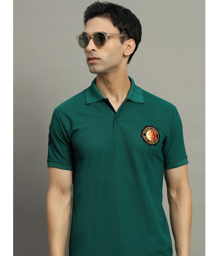     			WESTMAN Cotton Blend Regular Fit Solid Half Sleeves Men's Polo T Shirt - Dark Green ( Pack of 1 )