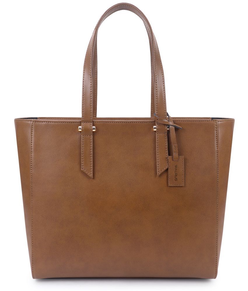     			Walrus Tan Faux Leather Handheld Bag