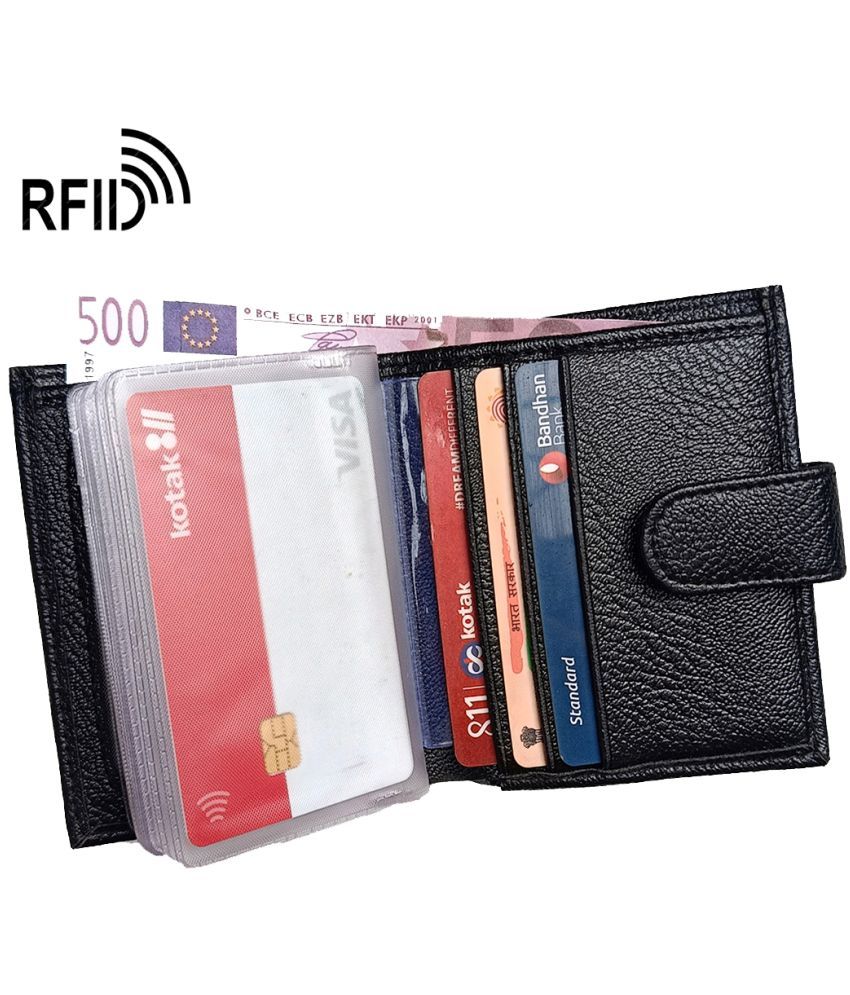     			Wingers Black Faux Leather Men's RFID Wallet ( Pack of 1 )