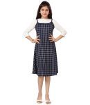 Aarika Cotton Blend Skater Dress For Girls ( Pack of 1 , Navy Blue )