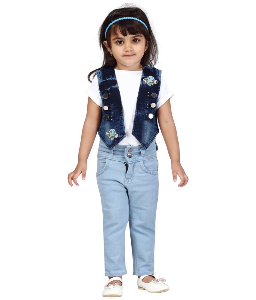     			Aarika Blue Cotton Girl's Denim Jackets ( Pack of 1 )