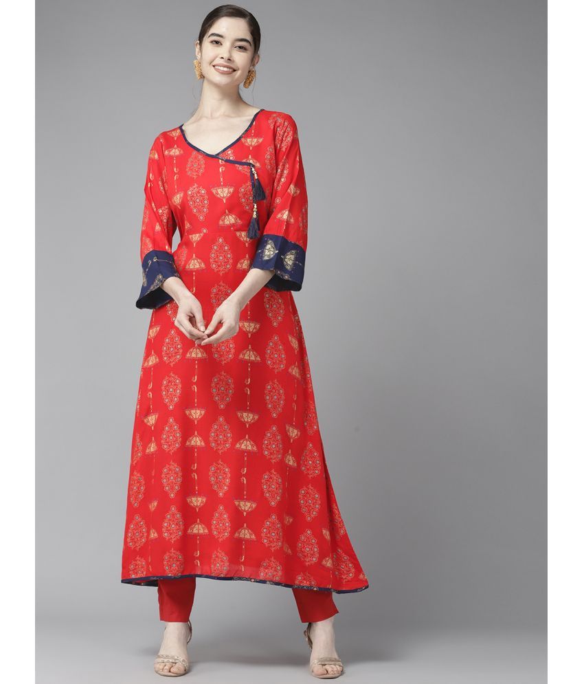     			Aarika Cotton Printed A-line Women's Kurti - Red ( Pack of 1 )