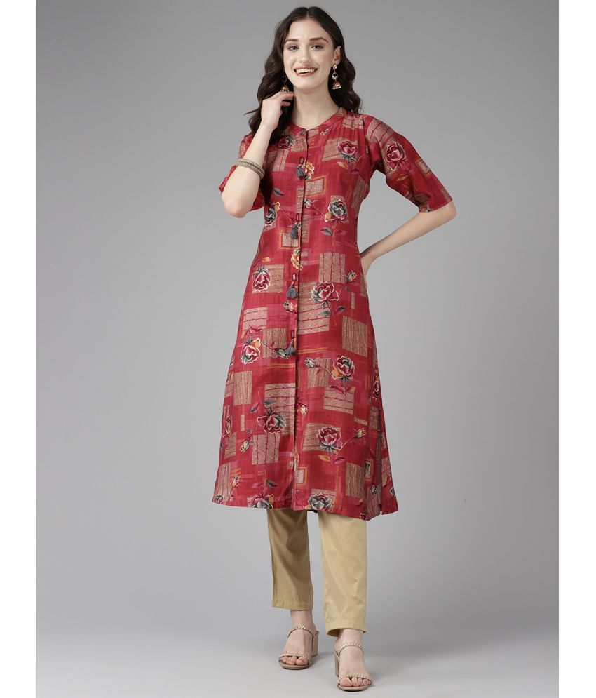     			Aarika Cotton Printed Straight Women's Kurti - Red ( Pack of 1 )