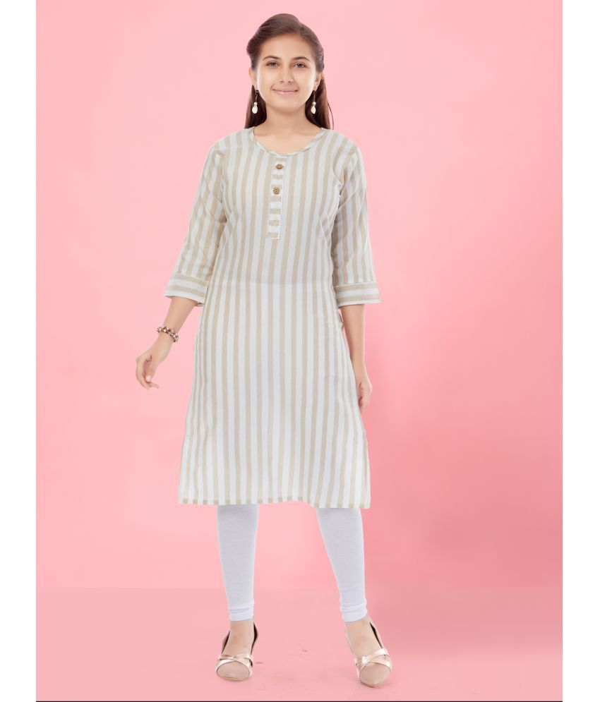     			Aarika Cream Cotton Girls Kurti ( Pack of 1 )