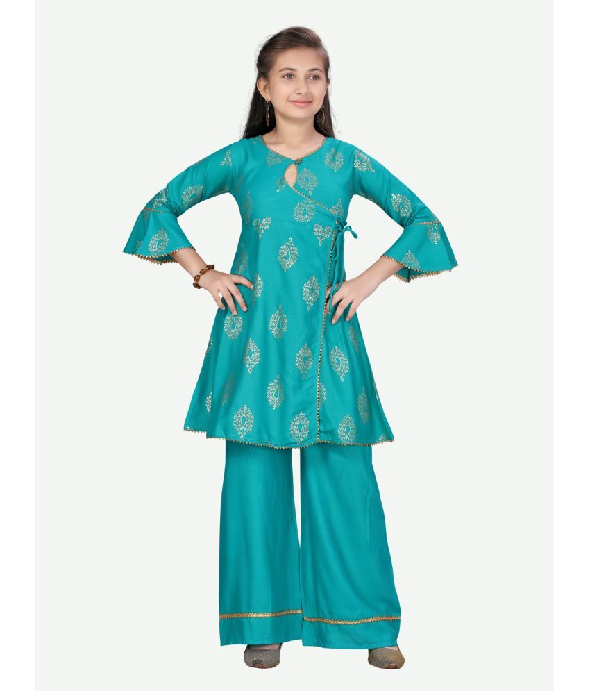     			Aarika Green Cotton Girls Kurta and Trousers Set ( Pack of 1 )