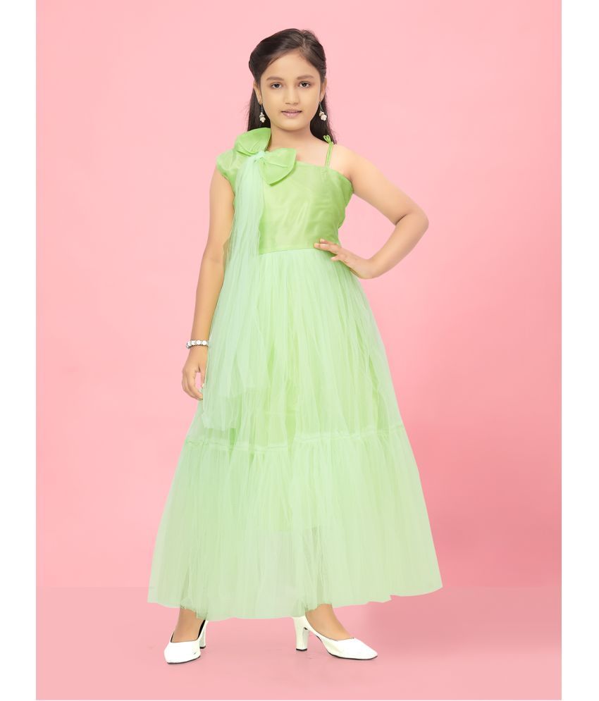     			Aarika Net Fit And Flare Dress For Girls ( Pack of 1 , Green )