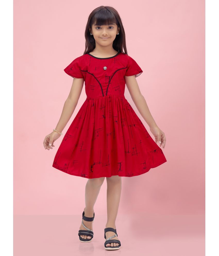     			Aarika Maroon Rayon Girls Fit And Flare Dress ( Pack of 1 )