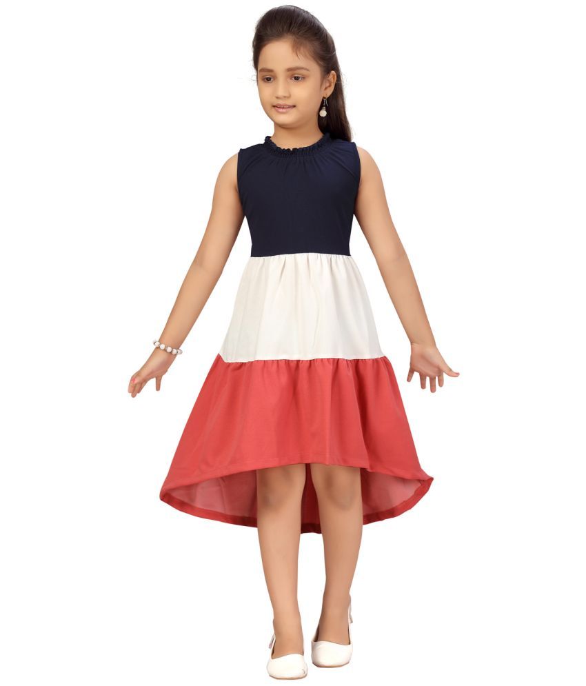     			Aarika Multicolor Cotton Blend Girls Fit And Flare Dress ( Pack of 1 )